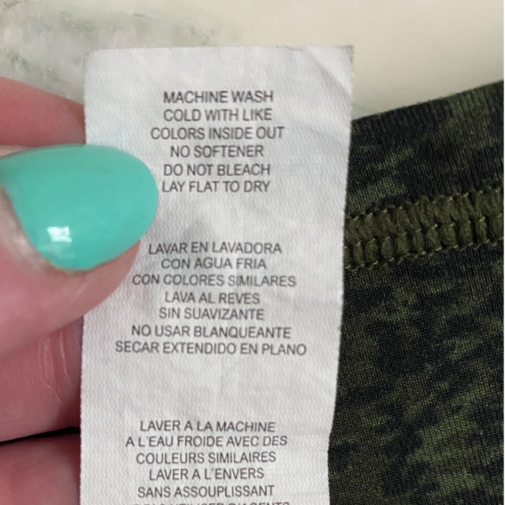 Fabletics Womens Olive Green Space Dye Cropped Leggings CS1829573-2495-17040 M - Picture 6 of 9
